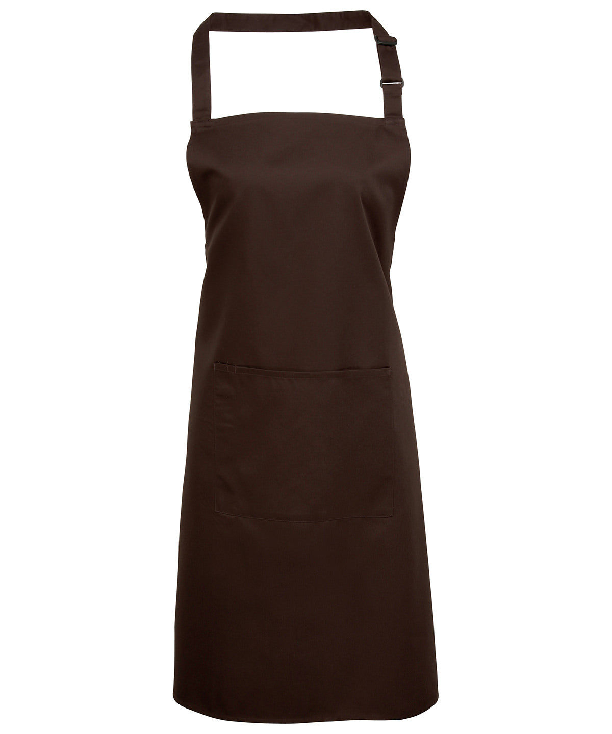 Basic Bib Apron with Pocket - Brown